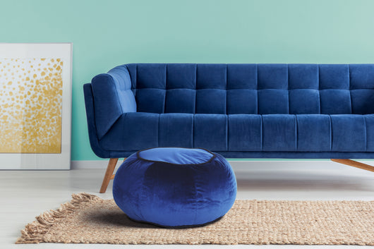 Pouf Taj Mahal 325 Blau – Eleganter Sitzhocker mit Samtbezug- Product vendor