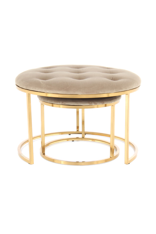 Entdecken Sie unser 2er-Set Sitzhocker Gold: Modernes Design trifft auf höchsten Komfort. Ideal für jeden Wohnbereich.
