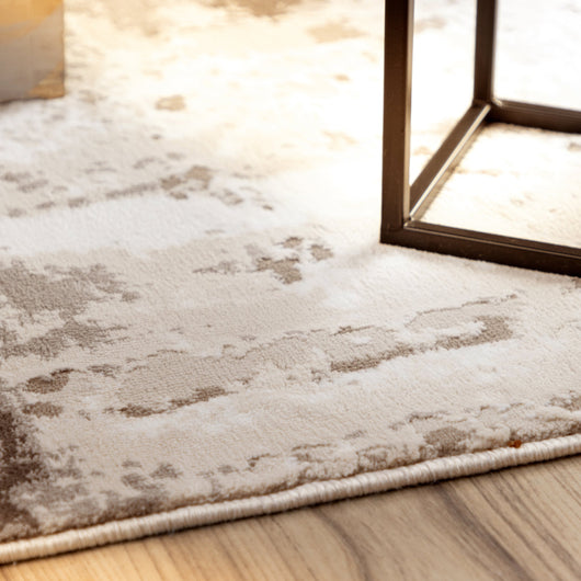 Kurzflor Teppich in Creme/Anthrazit/Taupe: Der perfekte Begleiter für jeden Raum – hypoallergen und leicht zu reinigen.