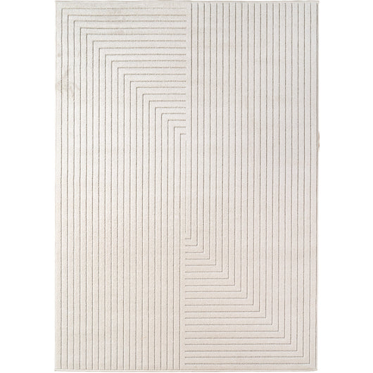 Outdoor Teppich Terrasse Cream 3D Design UV-beständig