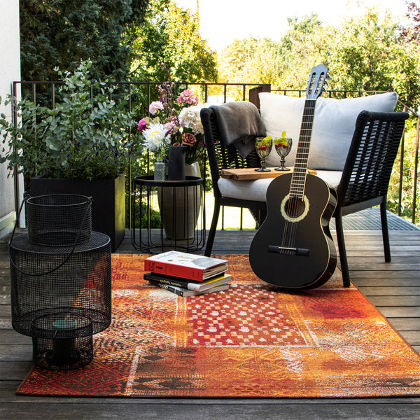 Wohnzimmer Teppich Modern Kurzflor im Vintage-Stil: Der Goliath 654 Multi schafft eine gemütliche Atmosphäre und ist dank seiner Robustheit ideal für den täglichen Gebrauch.