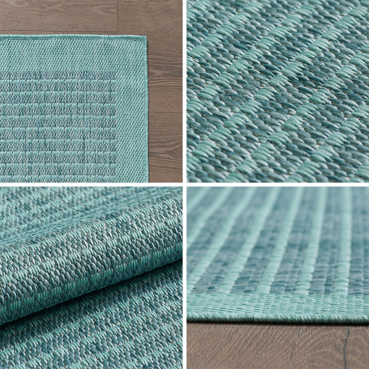 GIZA Outdoor Teppich, Blau – Hochwertiger Polypropylen-Teppich für Terrasse, Balkon und Küche 1410- Product vendor