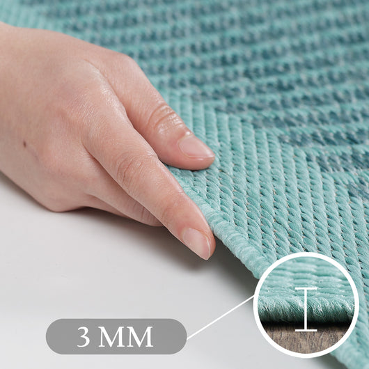 GIZA Outdoor Teppich, Blau – Hochwertiger Polypropylen-Teppich für Terrasse, Balkon und Küche 1410- Product vendor