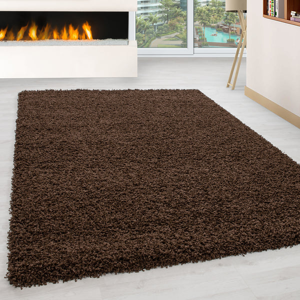 Hochflor Teppich Braun - Schickes Design für Ihr Wohnzimmer 1500- Product vendor