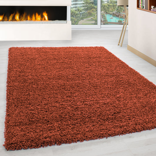 Hochflor Teppiche Terrakotta | Shaggy Teppiche für Wohnzimmer & Büro 1500- Product vendor