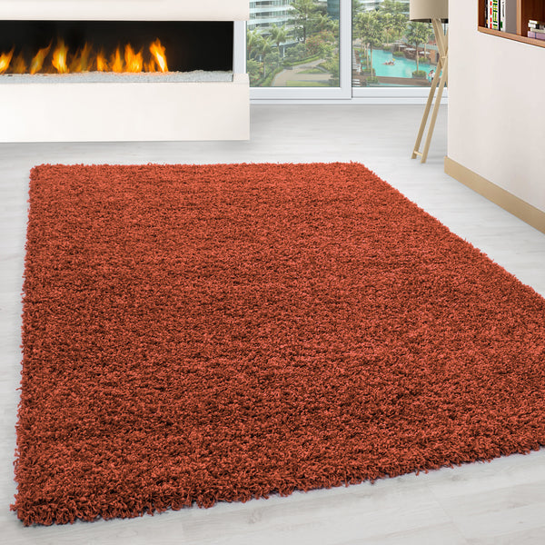 Hochflor Teppiche Terrakotta | Shaggy Teppiche für Wohnzimmer & Büro 1500- Product vendor
