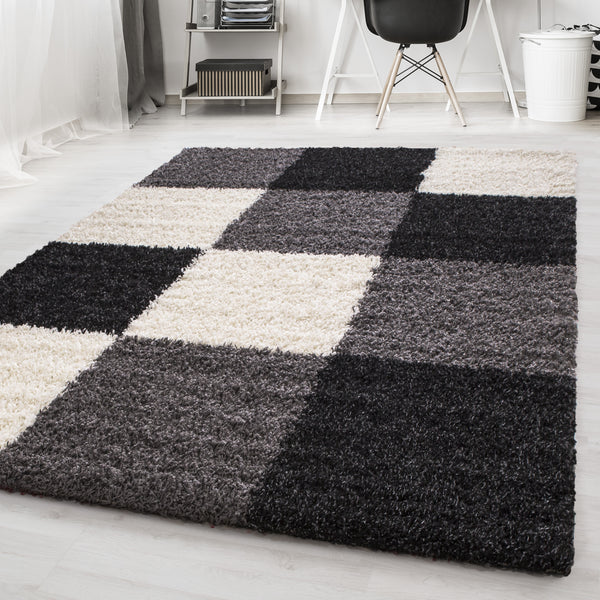 LIFE Hochflor Teppich für ein Luxuriöses Wohngefühl – Schwarz & Zeitlos 1501- Product vendor