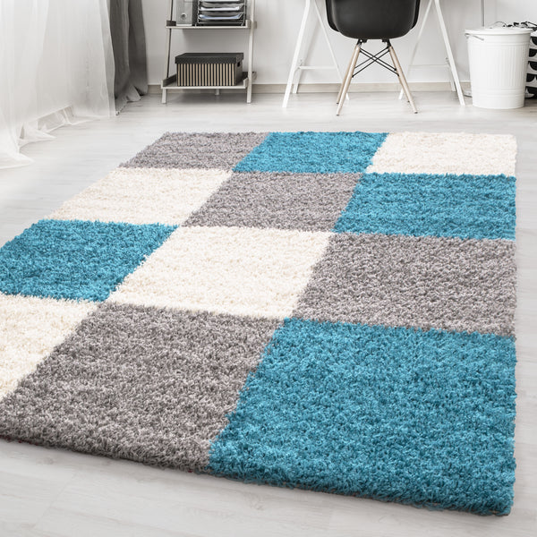 LIFE Luxuriöse Hochflor Teppiche in Türkis - Eleganz & Komfort für Ihre Wohnräume 1501- Product vendor