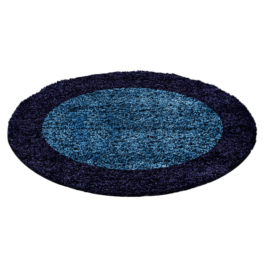 Hochflor Teppich Marineblau – 100% Polypropylen für Wohnzimmer, Jute Rücken, Bordüre, Pflegeleicht 1503- Product vendor