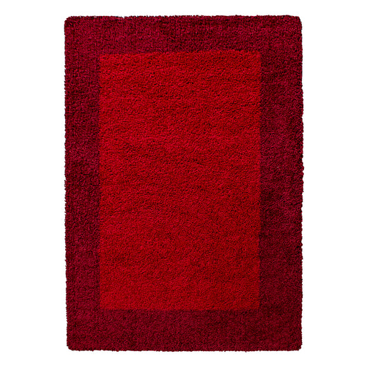 Hochflor Teppich für Wohnzimmer – Jute Rücken, Pflegeleicht, Rote Farbe, Modernes Design, Hochwertige Qualität 1503- Product vendor