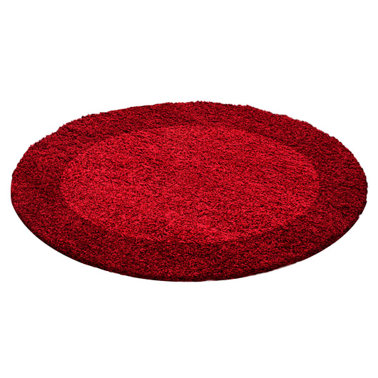 Hochflor Teppich für Wohnzimmer – Jute Rücken, Pflegeleicht, Rote Farbe, Modernes Design, Hochwertige Qualität 1503- Product vendor