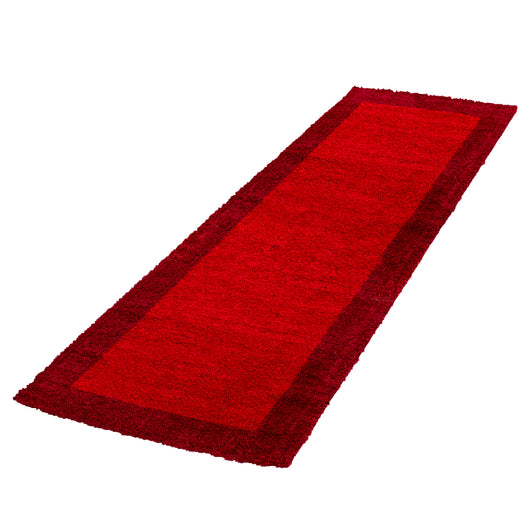Hochflor Teppich für Wohnzimmer – Jute Rücken, Pflegeleicht, Rote Farbe, Modernes Design, Hochwertige Qualität 1503- Product vendor