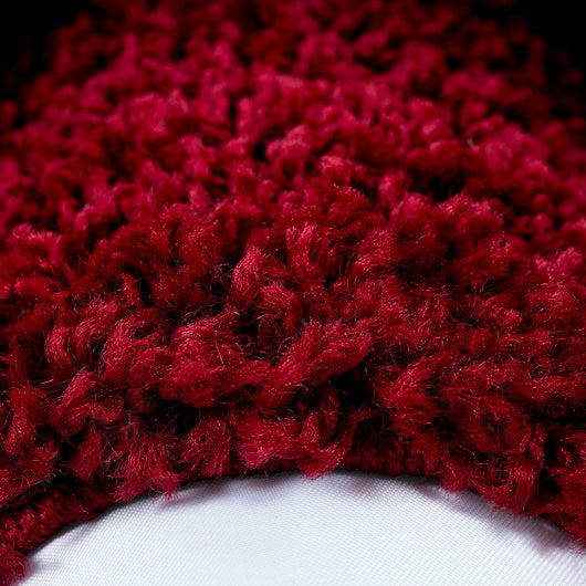 Hochflor Teppich für Wohnzimmer – Jute Rücken, Pflegeleicht, Rote Farbe, Modernes Design, Hochwertige Qualität 1503- Product vendor