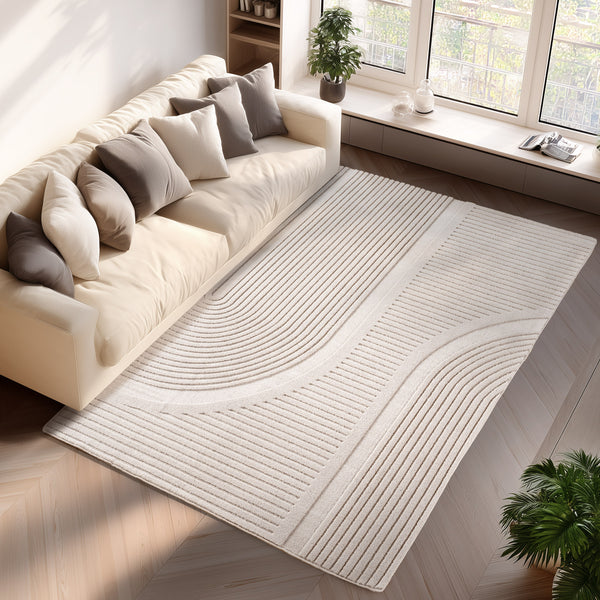 Moderne Teppiche für Wohnzimmer: Dieser stilvolle Teppich im Boho-Design ist die perfekte Ergänzung für Ihr zeitgemäßes Wohnzimmer.
