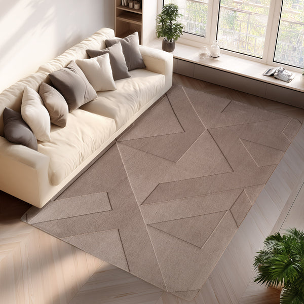 Teppich Wohnzimmer Modern: Verleihen Sie Ihrem Zuhause mit diesem stilvollen, geometrischen Teppich Wohnzimmer einen modernen Touch.