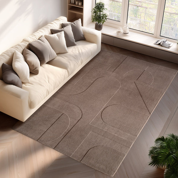 POMPEI Skandinavischer Wohnzimmerteppich, Boho Design, Beige 1614