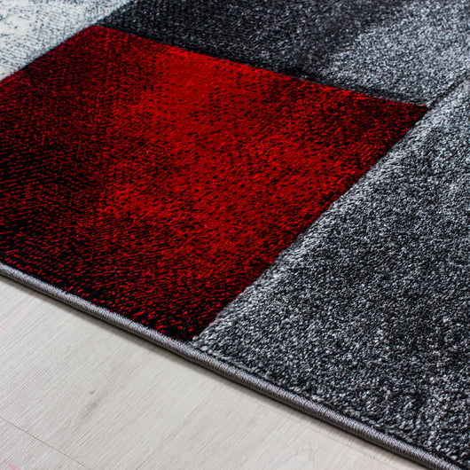 Hochwertiger Kurzflor Teppich für Wohnzimmer in Rot – HAWAII 1710- Product vendor