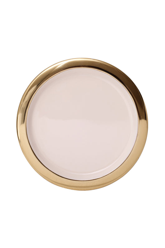 Die Servierplatte "Art Deco 125" ist nicht nur praktisch, sondern auch ein echter Hingucker. Mit ihrem eleganten Erscheinungsbild in Gold und Puderrosa passt sie zu jedem Geschmack und verschönert jede Tafel. Sie ist vielseitig einsetzbar – vom gemütlichen Frühstück bis zum festlichen Buffet.