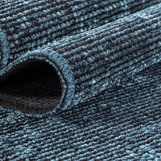 Baumwolle Chenille Teppich Blau – Waschbar, Rutschfest & Boho-Stil 1900*- Product vendor