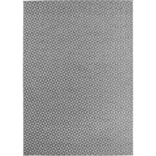 Ein eleganter Teppich für das Wohnzimmer, der mit seinem modernen Boho-Muster in Grau eine wohnliche Wärme schafft. Das flach gewebte Material sorgt für Langlebigkeit und ist besonders pflegeleicht – perfekt für Haushalte mit Kindern oder Haustieren.