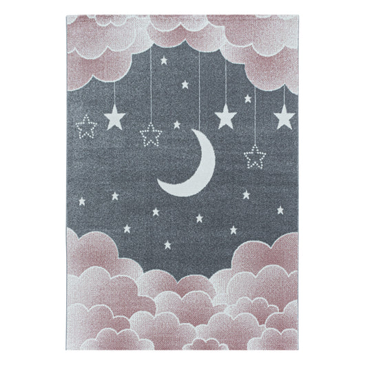 Kinder Teppich – Pink Mond-Sterne Design für das perfekte Kinderzimmer 2101- Product vendor