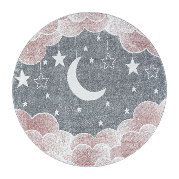 Kinder Teppich – Pink Mond-Sterne Design für das perfekte Kinderzimmer 2101- Product vendor