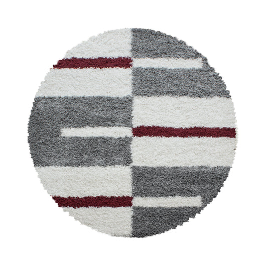 GALA Karo-Design Teppich – Roter Shaggy Teppich mit Juteboden für Wohnbereiche 2505- Product vendor