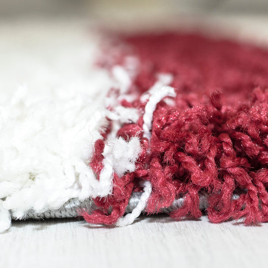 GALA Karo-Design Teppich – Roter Shaggy Teppich mit Juteboden für Wohnbereiche 2505- Product vendor