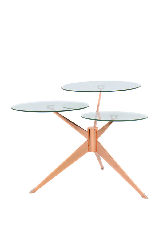 Setzen Sie Akzente mit diesem modernen Beistelltisch: Das elegante Beistelltische Design des Triplet 110 in Rosé ist ein echter Hingucker für jeden Wohnbereich.