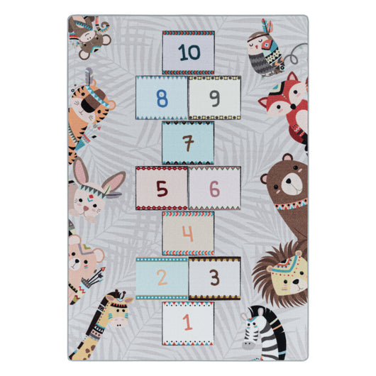 Kinderteppich Hüpfspiel Grau – Rutschfest & Pflegeleicht 2903- Product vendor
