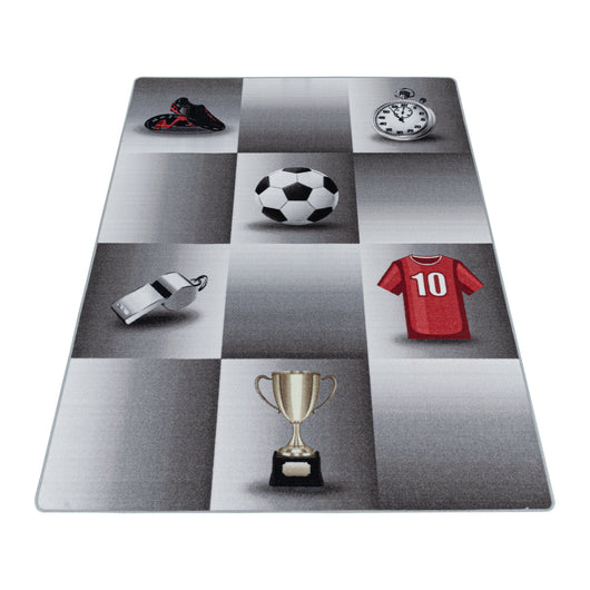 Play Fußball Kinder Teppich Grau – Rutschfest, 2906- Product vendor