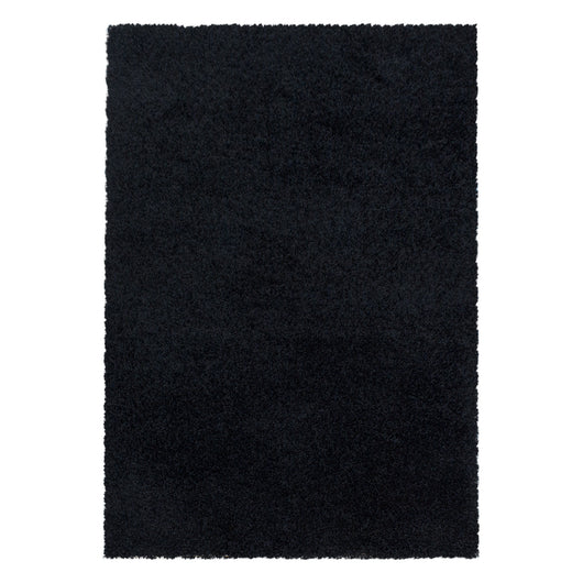 Teppich für Wohnzimmer: Hochflor Unicolor Schwarz in verschiedenen Größen 3000- Product vendor