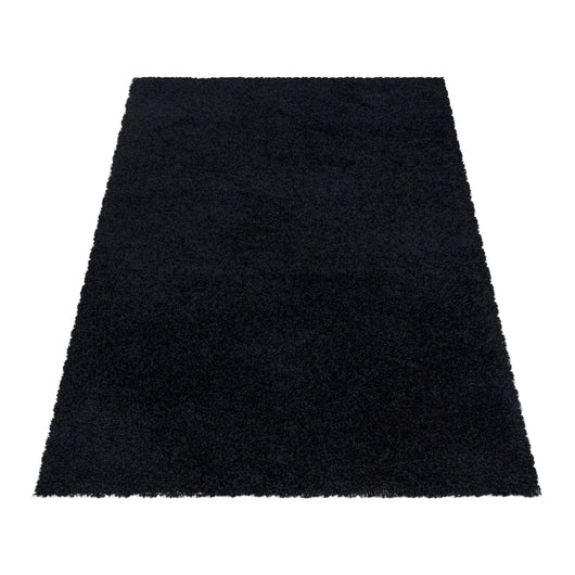 Teppich für Wohnzimmer: Hochflor Unicolor Schwarz in verschiedenen Größen 3000- Product vendor