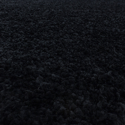Teppich für Wohnzimmer: Hochflor Unicolor Schwarz in verschiedenen Größen 3000- Product vendor