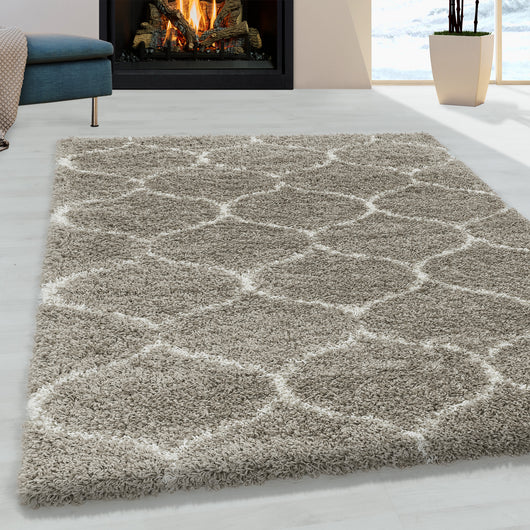 SALSA Hochflor Teppich - Beige | Skandinavisches Design 3201- Product vendor