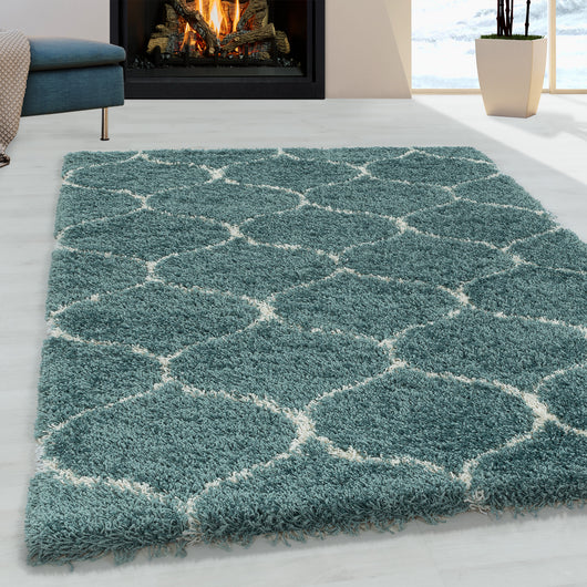 Skandinavischer Teppich SALSA - Blau, für Wohnzimmer, Jute Rücken 3201- Product vendor