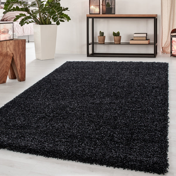 Hochflor Teppich Dream – Anthrazit für Wohnzimmer, 100 % PP Shaggy, Jute Rücken 4000- Product vendor