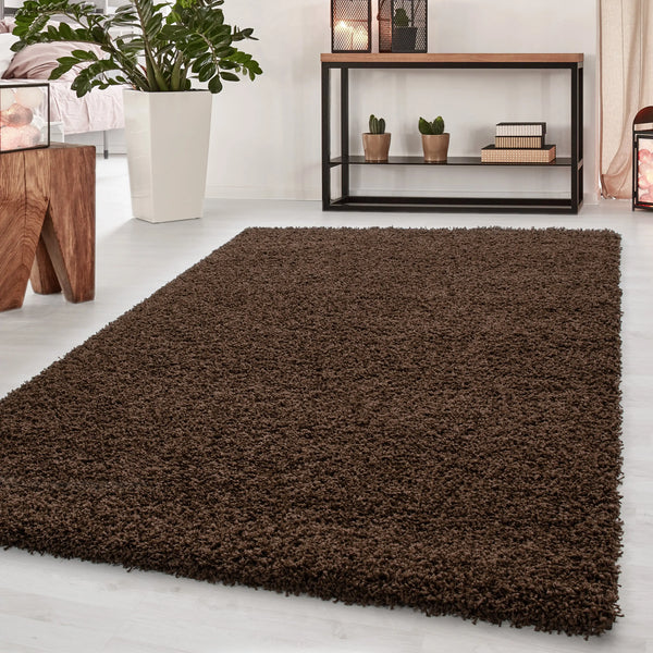 Hochflor Teppich DREAM - Braun, Unicolor, Shaggy, Jute Rücken 4000- Product vendor