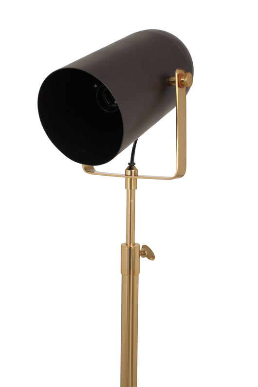 Die gold-schwarze Farbkombination verleiht dieser Stehlampe im schicken Factory-Design einen luxuriösen Touch.