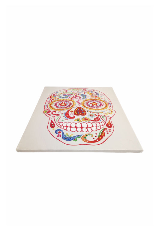 Exklusives Wandbild als Blickfang: Unser handgemaltes Kunstwerk mit Totenkopf-Motiv lädt zum Nachdenken ein. Ideal als zentrale Wanddekoration in Wohnzimmer oder Büro.