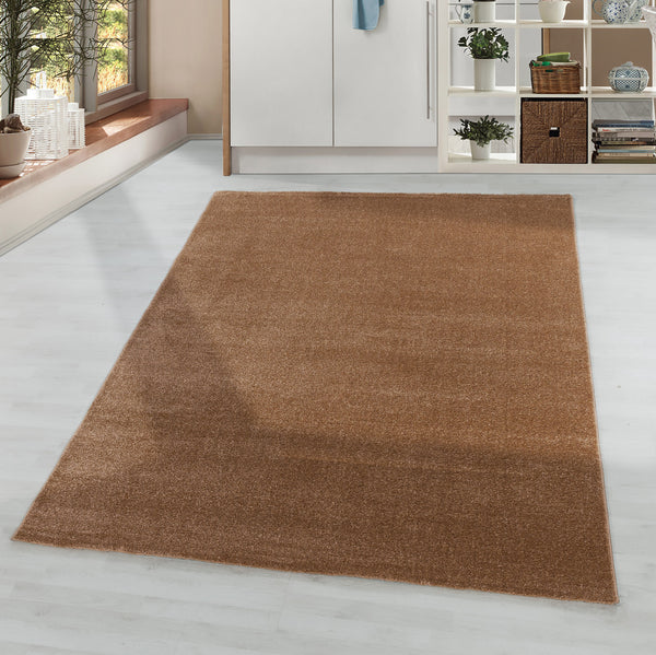 RIO Kurzflor Teppich Kupfer für Wohnzimmer – Allergikerfreundlich, Pflegeleicht & Modern 4600- Product vendor
