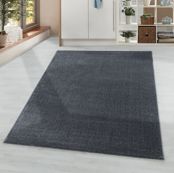 RIO Kurzflor Teppich Grau – Für Wohnzimmer & Allergikerfreundlich 4600- Product vendor