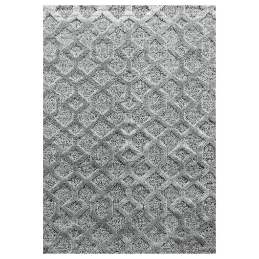 PISA Geometrischer Hochflor Teppich Grau – Juteboden, 20 mm Florhöhe, Polypropylen 4702- Product vendor