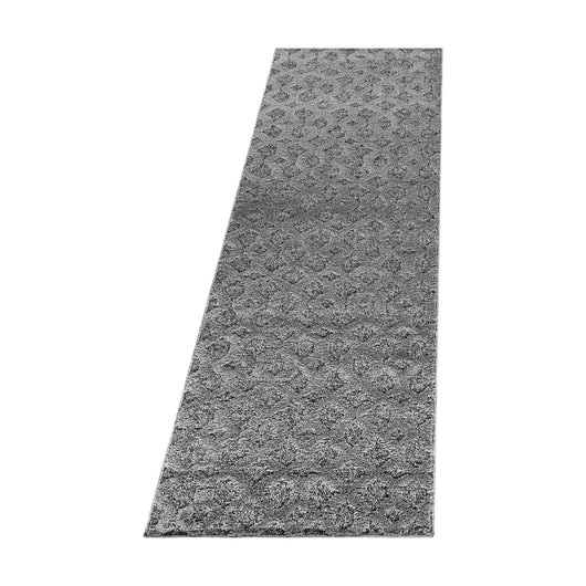 PISA Geometrischer Hochflor Teppich Grau – Juteboden, 20 mm Florhöhe, Polypropylen 4702- Product vendor