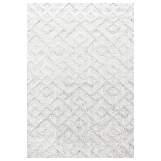Hochflor Geometrischer Teppich aus Polypropylen - Creme, Geometrisches Design 4708- Product vendor