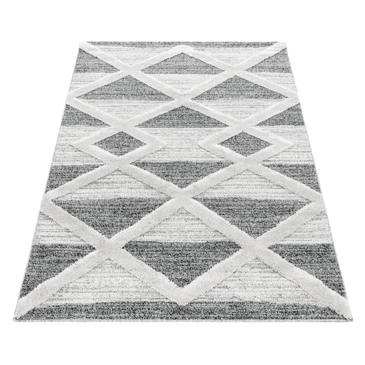Hochflor Teppich "PISA" in Grau – Geometrisches Design für Ihr Wohnzimmer 4709- Product vendor
