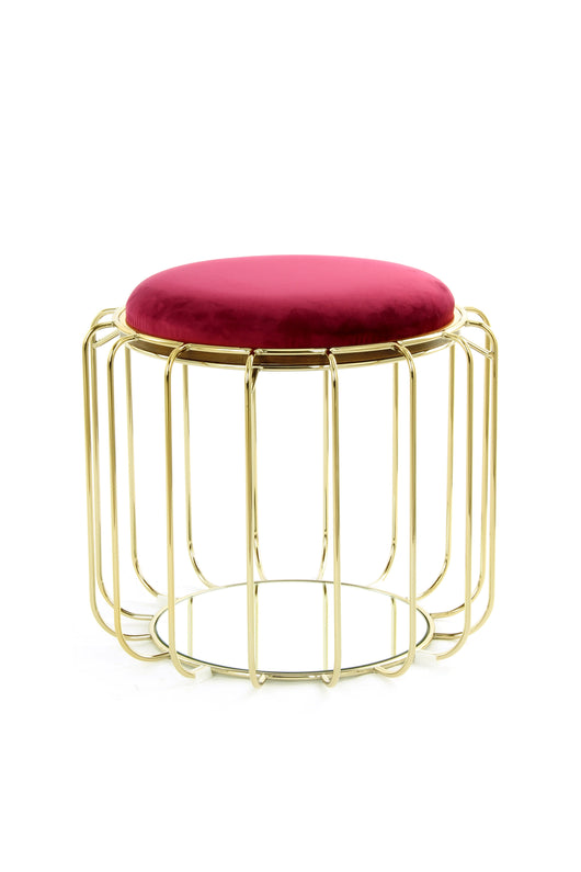 Das offene Design mit Spiegelglasboden macht diesen Hocker und Beistelltisch nicht nur praktisch, sondern auch zu einem eleganten Highlight.