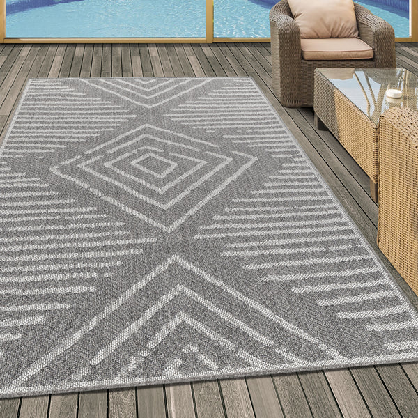 ARUBA Outdoor Teppich Grau für Terrasse, Balkon und Küche 4902- Product vendor