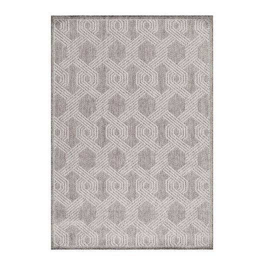 Outdoor Teppich für Terrasse und Balkon - Geometrisch Grau - ARUBA Kollektion 4904- Product vendor