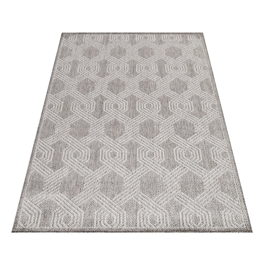 Outdoor Teppich für Terrasse und Balkon - Geometrisch Grau - ARUBA Kollektion 4904- Product vendor
